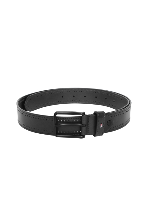 

Tommy Hilfiger Men Black Solid Genuine Leather Belt