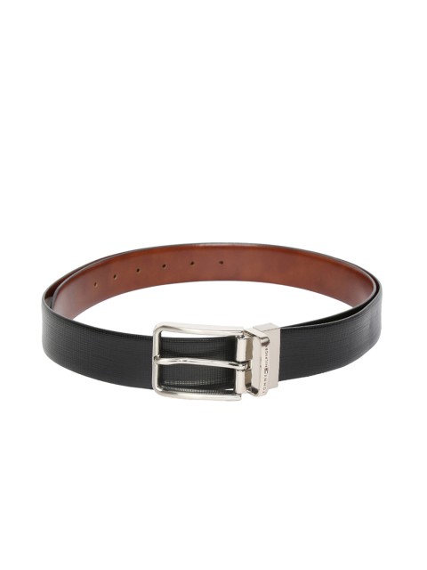 

Tommy Hilfiger Men Black & Tan Brown Reversible Leather Belt