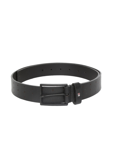 

Tommy Hilfiger Men Black Textured Leather Belt