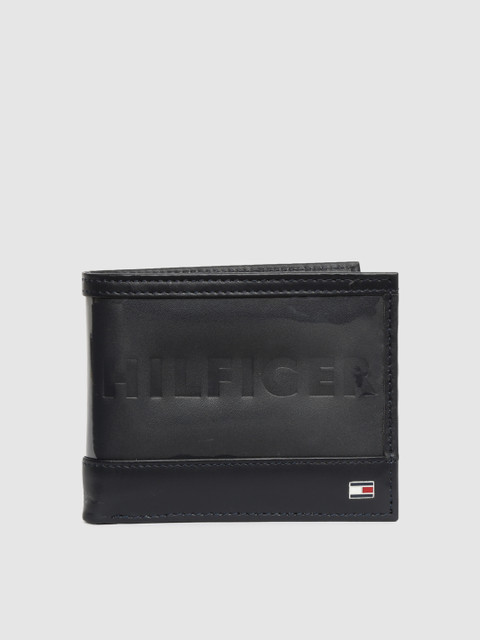 

Tommy Hilfiger Men Navy Blue Textured Leather Two Fold Wallet