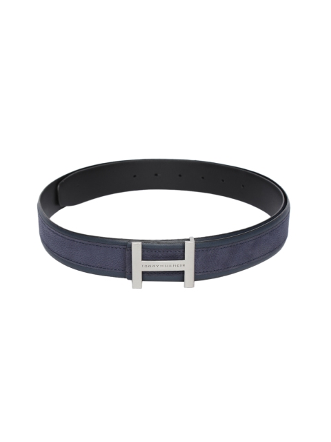 

Tommy Hilfiger Men Navy Blue Leather Solid Belt