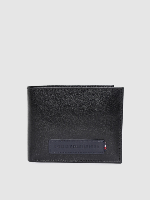 

Tommy Hilfiger Men Black Solid Genuine Leather Two Fold Wallet, Navy blue