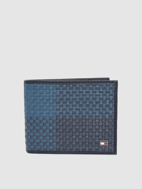 

Tommy Hilfiger Men Navy Blue Genuine Leather Two Fold Wallet