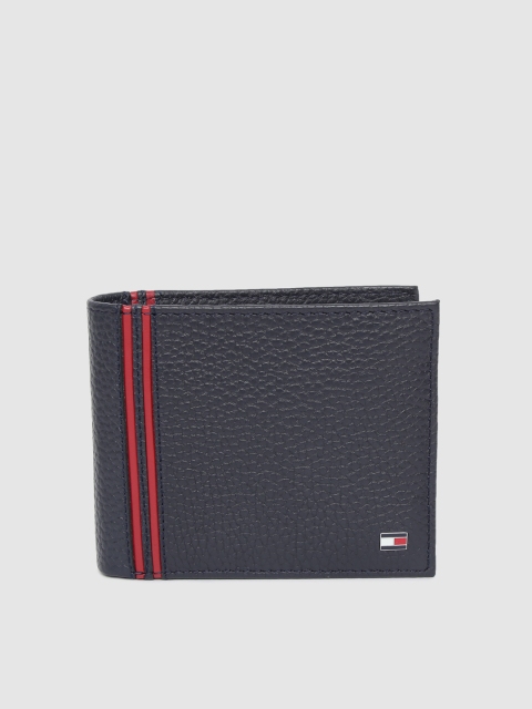 

Tommy Hilfiger Men Navy Blue Genuine Leather Two Fold Wallet