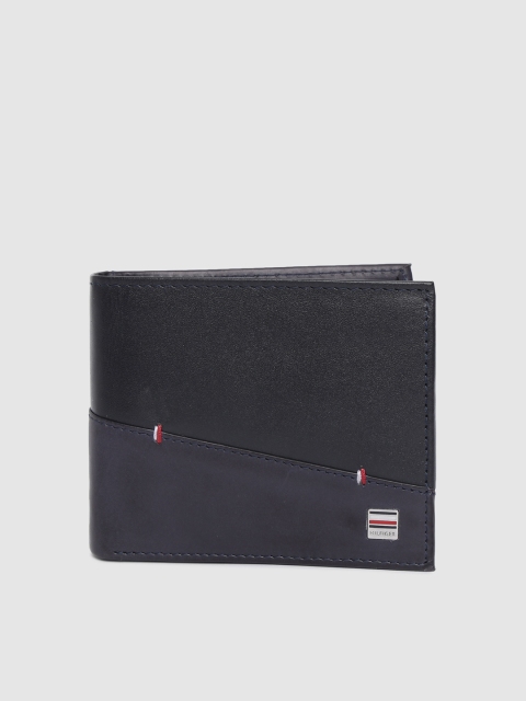 

Tommy Hilfiger Men Navy Blue Solid Genuine Leather Two Fold Wallet