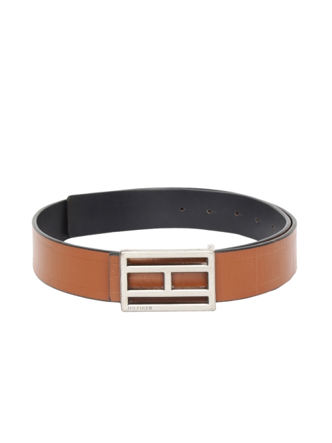 

Tommy Hilfiger Men Navy Blue & Tan Brown Reversible Leather Belt