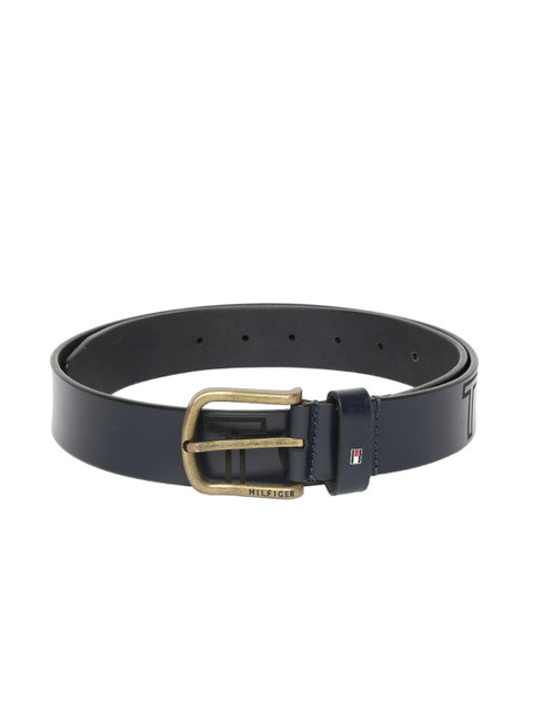 

Tommy Hilfiger Men Navy Blue Printed Leather Belt