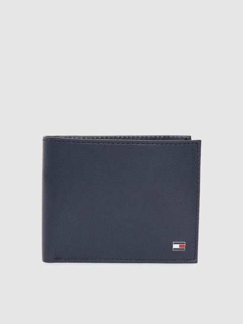 

Tommy Hilfiger Men Navy Blue Solid Genuine Leather Two Fold Wallet