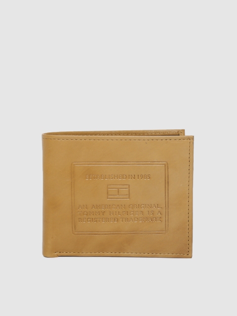 

Tommy Hilfiger Men Mustard Yellow Textured Leather Two Fold Wallet