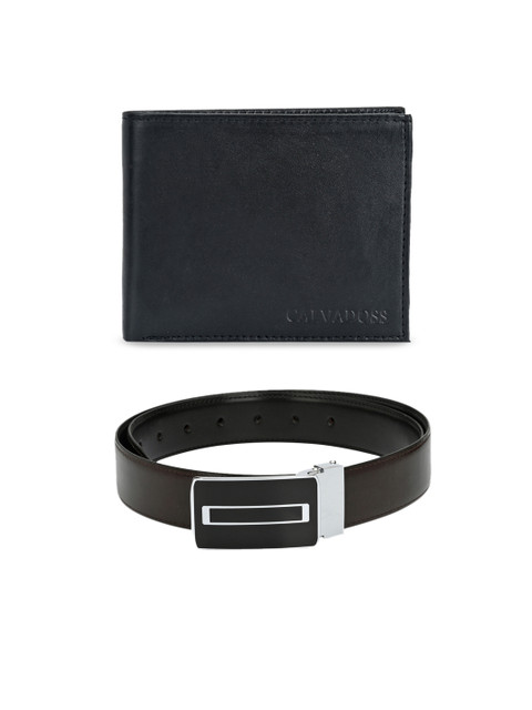 

Calvadoss Men Black & Brown Premium Belt & Wallet Accessory Gift Set