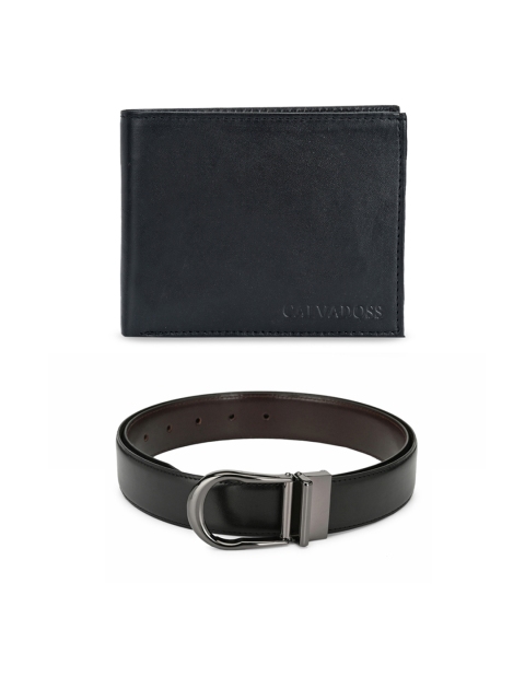 

Calvadoss Men Black Premium Belt & Wallet Gift Set