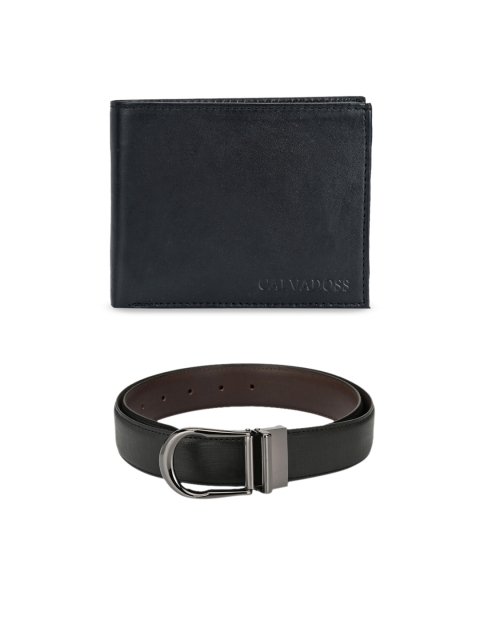 

Calvadoss Men Black Premium Belt & Wallet Gift Set