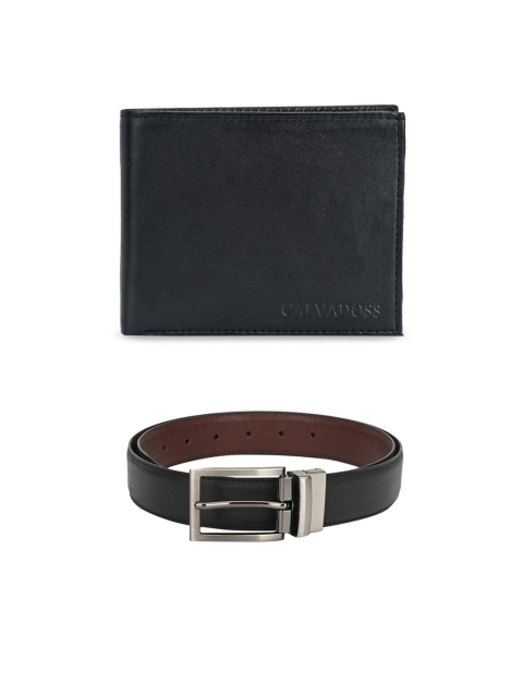 

Calvadoss Men Black Premium Belt & Wallet Gift Set