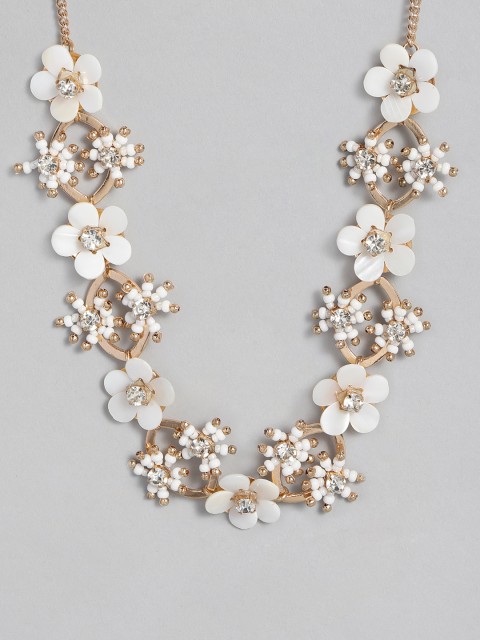 

Accessorize White & Gold-Toned Daisy Embellished Statement Necklace