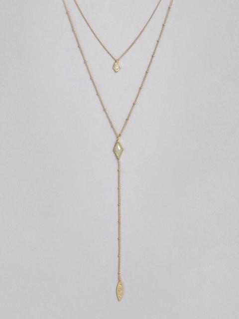 

Accessorize Gold-Toned & Green Layered Pendant with Chain