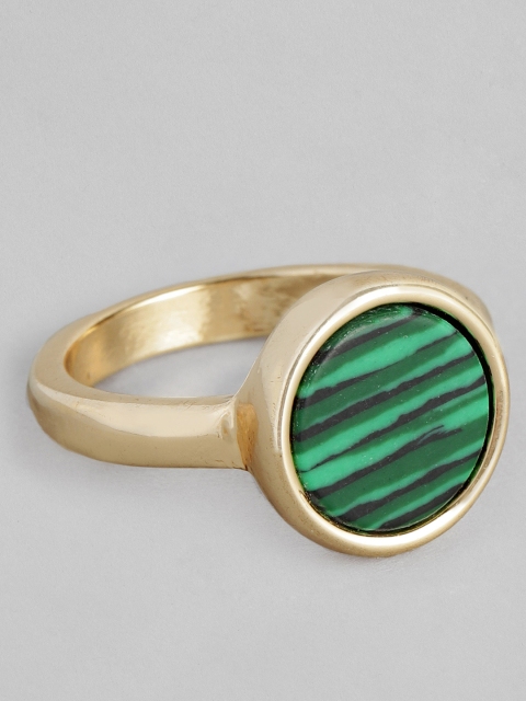 

Accessorize Women Gold-Toned & Green Stone Studded Finger Ring