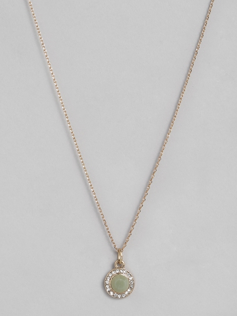 

Accessorize Gold-Toned Pretty Stone And Pave Pendant With Chain