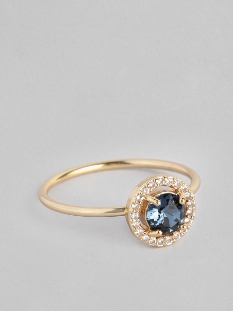 

Accessorize Women Gold-Plated Swarovski Crystals Studded Finger Ring