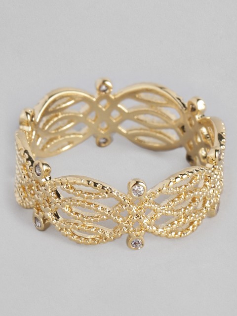 

Accessorize Women Gold-Plated CZ Studded Filigree Finger Ring