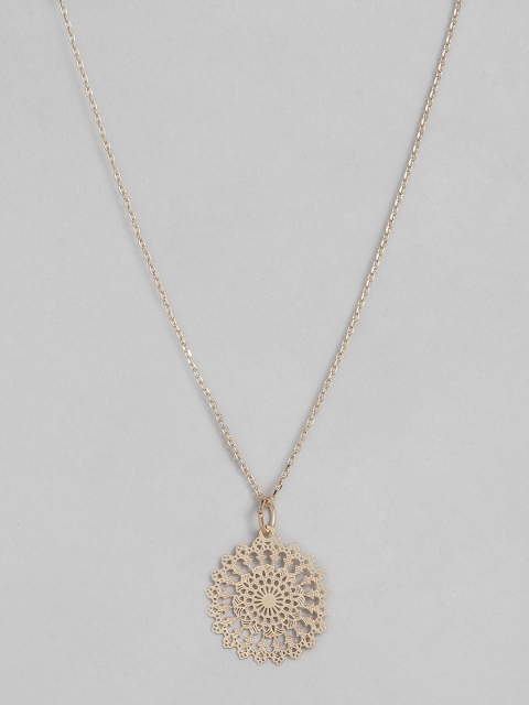

Accessorize Gold-Toned New Filigree Drop Pendant With Chain