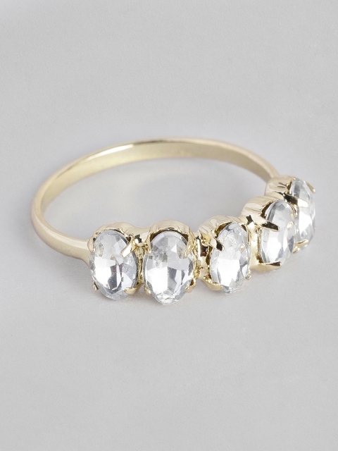 

Accessorize Women Gold-Toned & White Stone Studded Finger Ring