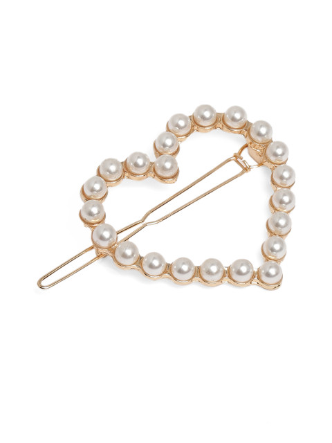 

Accessorize White & Gold-Toned French Barrette
