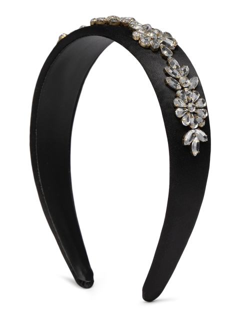 

Accessorize Black Embellished Flower Gem Alice Hair Band