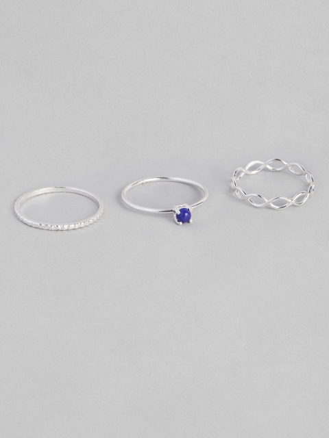 

Accessorize Women Set of 3 925 Sterling Silver Finger Rings