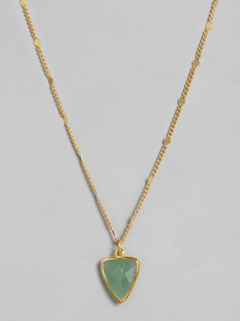 

Accessorize Green Gold-Plated Aventurine Stone Necklace