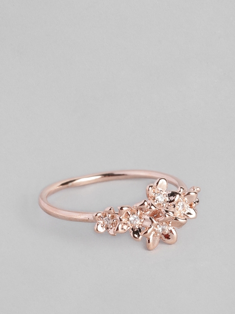 

Accessorize Women Rose Gold-Plated CZ Studded Finger Ring