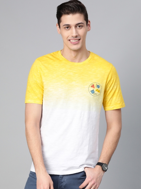 

Mast & Harbour Men Yellow Ombre Effect Round Neck T-shirt