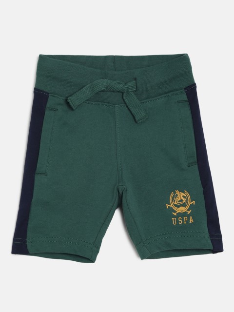 

U.S. Polo Assn. Kids Boys Olive Green Solid Regular Fit Shorts