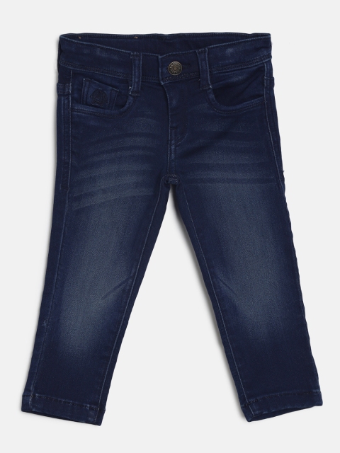 

U.S. Polo Assn. Kids Boys Blue Skinny Fit Mid-Rise Clean Look Stretchable Jeans