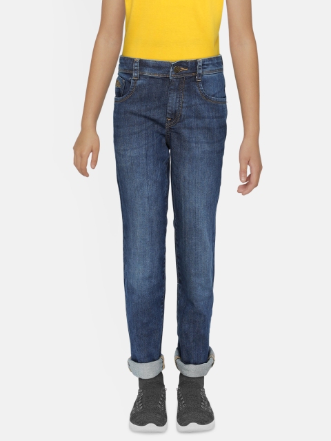 

U.S. Polo Assn. Kids Boys Blue Slim Fit Mid-Rise Clean Look Stretchable Jeans
