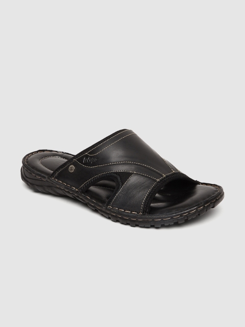 

Lee Cooper Men Black Leather Comfort Sandals