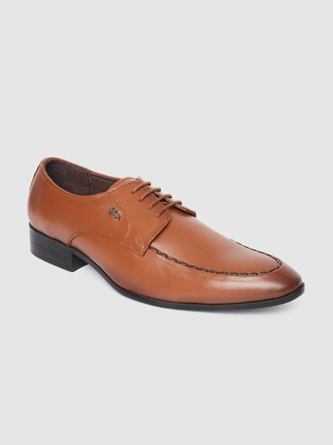 

Lee Cooper Men Tan Brown Solid Leather Formal Derbys