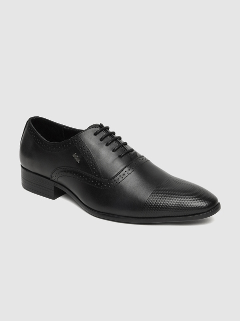 

Lee Cooper Men Black Textured Leather Formal Oxfords