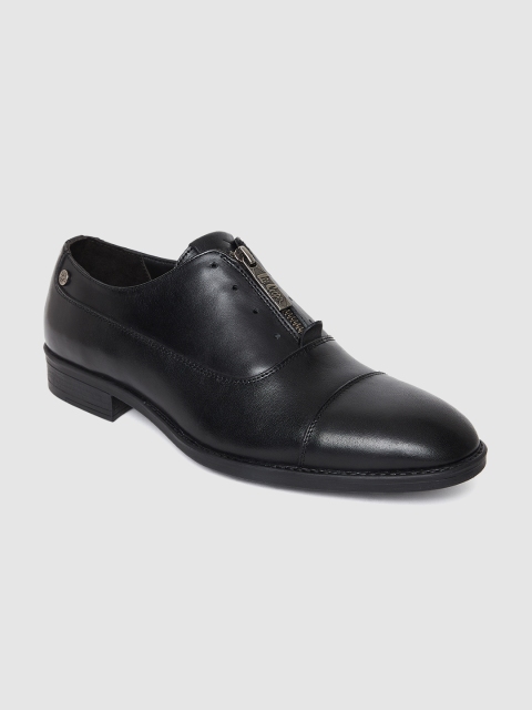 

Lee Cooper Men Black Solid Leather Party Oxfords