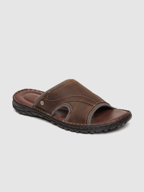 

Lee Cooper Men Brown Leather Comfort Sandals
