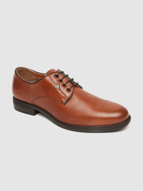 

Lee Cooper Men Tan Brown Solid Leather Formal Derbys