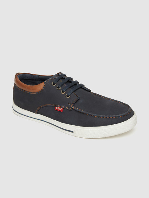 

Lee Cooper Men Navy Blue Solid Leather Sneakers