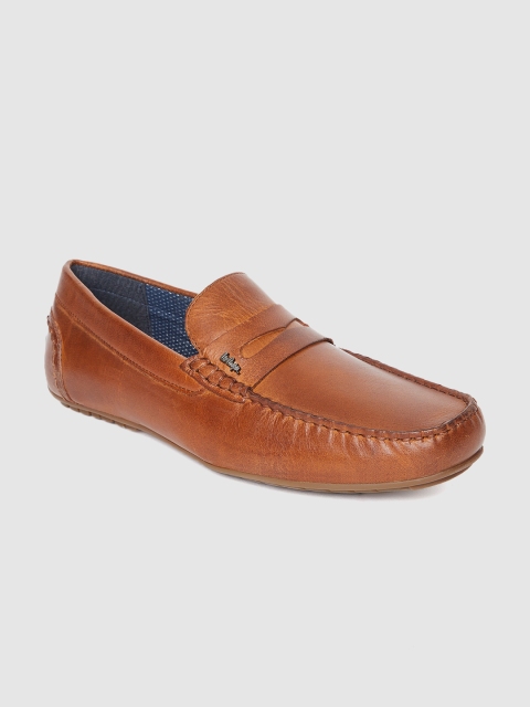 

Lee Cooper Men Tan Brown Leather Driving Shoes