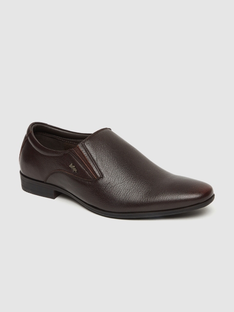 

Lee Cooper Men Coffee-Brown Solid Leather Formal Slip-Ons