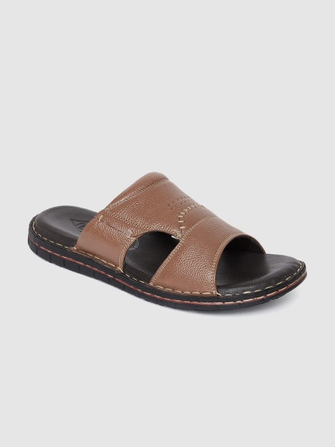 

Lee Cooper Men Brown Leather Solid Comfort Sandals