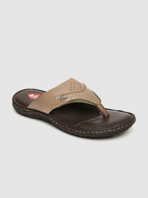 

Lee Cooper Men Brown Leather Perforated Comfort Sandals