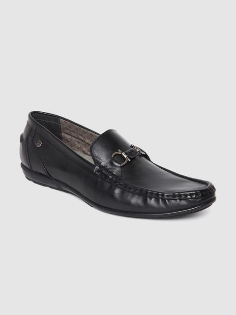 

Lee Cooper Men Black Solid Leather Loafers