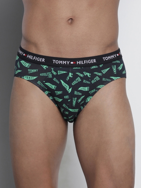 

Tommy Hilfiger Men Navy Blue & Green Printed Briefs - P0AB4141