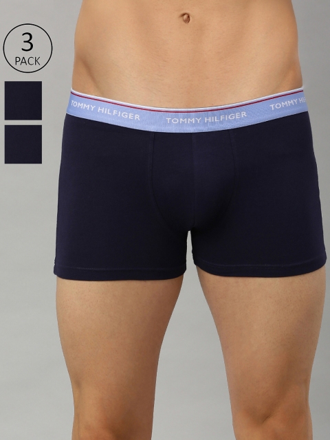

Tommy Hilfiger Men Pack of 3 Navy Blue Solid Trunks P0AB4126