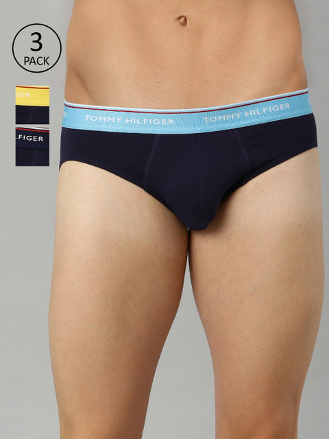 

Tommy Hilfiger Men Pack Of 3 Navy Blue Solid Briefs P0AB1117