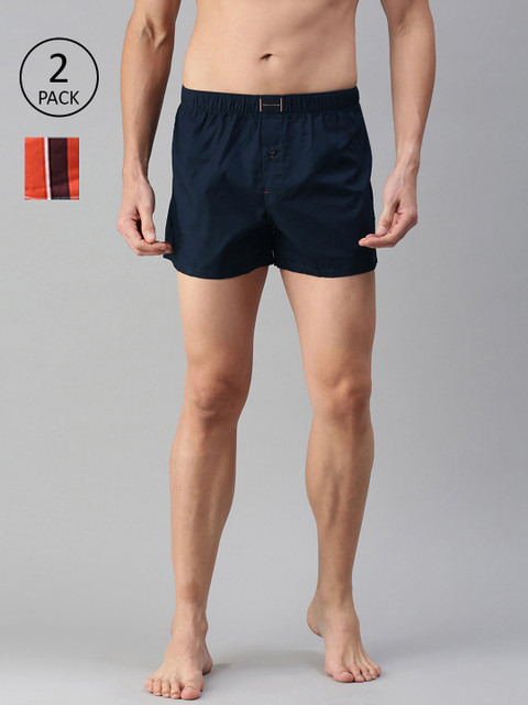 

Tommy Hilfiger Men Pack of 2 Cotton Boxers P0AB2120, Navy blue